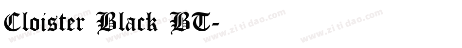 Cloister Black BT字体转换